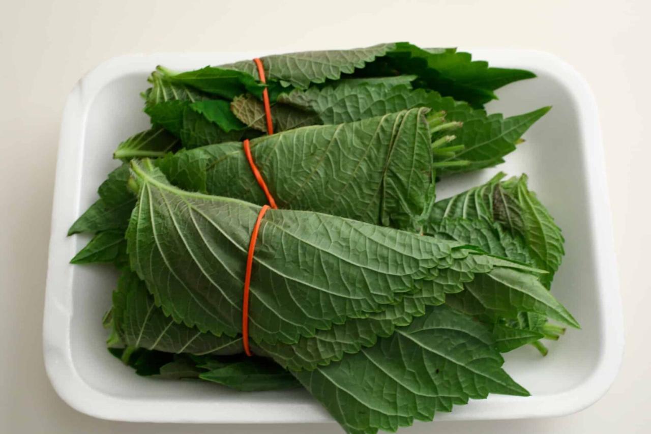 Namul recipe perilla leaf choose board